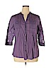 Eddie Bauer 100% Cotton Purple 3/4 Sleeve Button-Down Shirt Size XL - photo 1