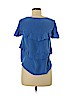 HD in Paris 100% Silk Blue Short Sleeve Silk Top Size XS - photo 2
