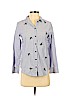 Topshop 100% Polyester Blue Long Sleeve Button-Down Shirt Size 2 - photo 1