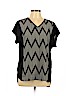 Faith and Joy 100% Polyester Black Short Sleeve Blouse Size L - photo 1