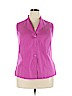 Jones New York Collection 100% Cotton Purple Sleeveless Button-Down Shirt Size 18 - photo 1