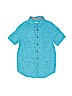 Cat & Jack 100% Cotton Blue Short Sleeve Button-Down Shirt Size 8 - 10 - photo 1