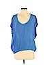 Babaton 100% Silk Blue Short Sleeve Silk Top Size XS - photo 1