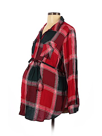 Isabel Maternity Long Sleeve Button-Down Shirt (view 1)