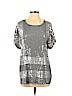 MICHAEL Michael Kors 100% Viscose Silver Short Sleeve Top Size 0X - photo 1