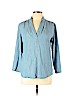 Mossimo 100% Lyocell Blue Long Sleeve Blouse Size M - photo 1
