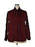 Mossimo 100% Polyester Burgundy Long Sleeve Blouse Size XXL - photo 1
