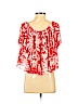 Plenty By Tracy Reese Red Short Sleeve Blouse Size S - photo 2