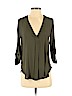 Lush 100% Polyester Green Long Sleeve Blouse Size XS - photo 1