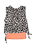 Justice 100% Cotton Animal Print Graphic Tan Sleeveless Top Size 8 - photo 2