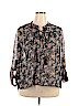 Xhilaration 100% Polyester Black 3/4 Sleeve Blouse Size XXL - photo 1