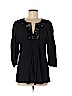 Magaschoni 100% Polyester Black 3/4 Sleeve Blouse Size 6 - photo 1