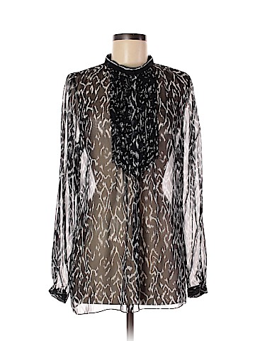 Elie Tahari Long Sleeve Silk Top (view 1)