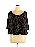 Xhilaration 100% Polyester Black 3/4 Sleeve Top Size XXL - photo 1