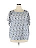 Forever 21 100% Polyester Blue Short Sleeve Blouse Size 3X - photo 1