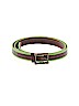 LP by Linea Pelle 100% Leather Stripes Green Leather Belt Size M - photo 1