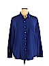 Ann Taylor 100% Silk Blue Long Sleeve Silk Top Size XXL - photo 1