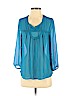 Kelly Renee 100% Polyester Blue 3/4 Sleeve Blouse Size S - photo 1