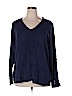Old Navy 100% Viscose Blue Long Sleeve Blouse Size XL - photo 1
