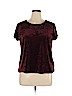 City Streets 100% Polyester Burgundy Short Sleeve Top Size XL - photo 1