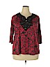 Avenue Red 3/4 Sleeve Top Size 18 - photo 1