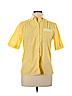 Diane von Furstenberg 100% Cotton Yellow Short Sleeve Button-Down Shirt Size 10 - photo 1