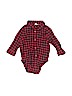 Baby Gap 100% Cotton Checkered-gingham Red Long Sleeve Onesie Size 12-18 mo - photo 1