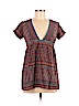 Anna Sui 100% Silk Brown Short Sleeve Silk Top Size 6 - photo 1