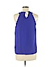 Love J 100% Polyester Blue Sleeveless Blouse Size M - photo 2