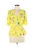 Ann Taylor LOFT 100% Polyester Yellow Short Sleeve Blouse Size M (petite) - photo 1