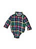Baby Gap 100% Cotton Plaid Green Long Sleeve Button-Down Shirt Size 12-18 mo - photo 1