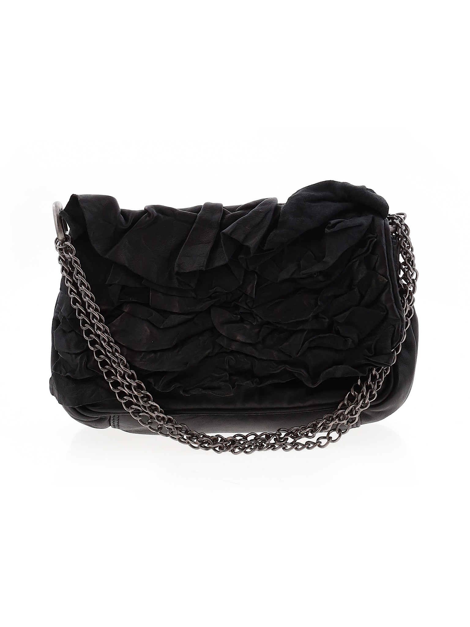 all saints black leather shoulder bag