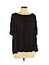 H&M 100% Viscose Black Short Sleeve Top Size L - photo 1