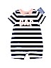 Baby Gap 100% Cotton Stripes Blue Short Sleeve Onesie Size 3-6 mo - photo 1