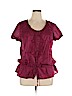 SONOMA life + style 100% Cotton Burgundy Short Sleeve Blouse Size XL - photo 1