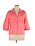 Lafayette 148 New York Pink 3/4 Sleeve Button-Down Shirt Size 16 - photo 1