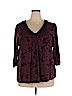 SONOMA life + style 100% Cotton Burgundy 3/4 Sleeve Top Size 2X - photo 1