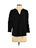 H&M 100% Polyester Black 3/4 Sleeve Henley Size M - photo 1