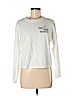 Topshop 100% Cotton White Long Sleeve T-Shirt Size 8 - 10 - photo 1