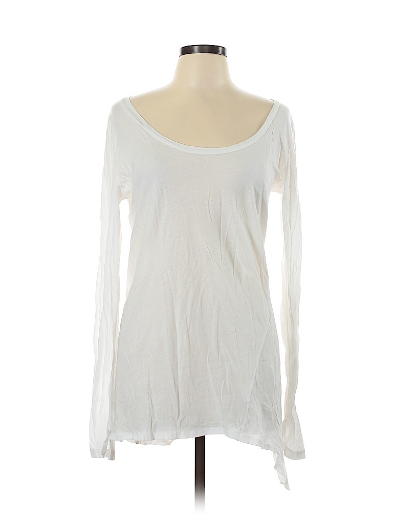 LnA 100% Cotton White Long Sleeve Top Size L - photo 1