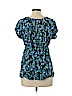 Daisy Fuentes 100% Polyester Blue Short Sleeve Blouse Size L (petite) - photo 2