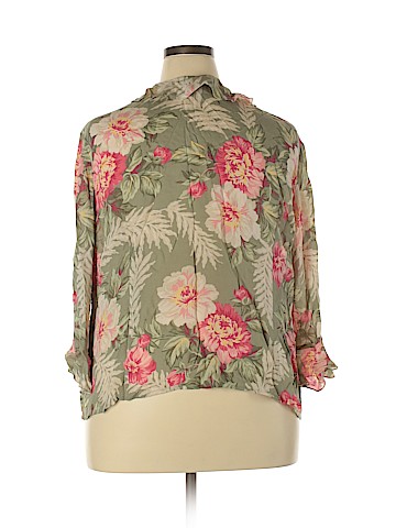 Jones New York Signature 3/4 Sleeve Silk Top (view 2)