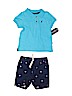 Nautica 100% Cotton Print Blue Short Sleeve Polo Size 3-6 mo - photo 1
