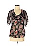 Fire Los Angeles 100% Polyester Black Short Sleeve Blouse Size M - photo 1