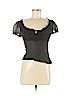 Express 100% Silk Black Short Sleeve Silk Top Size 5 - 6 - photo 1