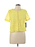 Lulu's 100% Polyester Yellow Short Sleeve Blouse Size L - photo 1