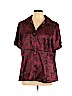 Apt. 9 100% Polyester Burgundy Short Sleeve Blouse Size 1X - photo 1
