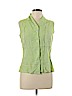 Doncaster 100% Linen Green Sleeveless Button-Down Shirt Size 10 - photo 1