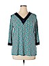 Leota Blue Long Sleeve Top Size 16 (1) - photo 1