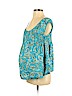 Liz Lange Maternity Blue Short Sleeve Blouse Size M - photo 1